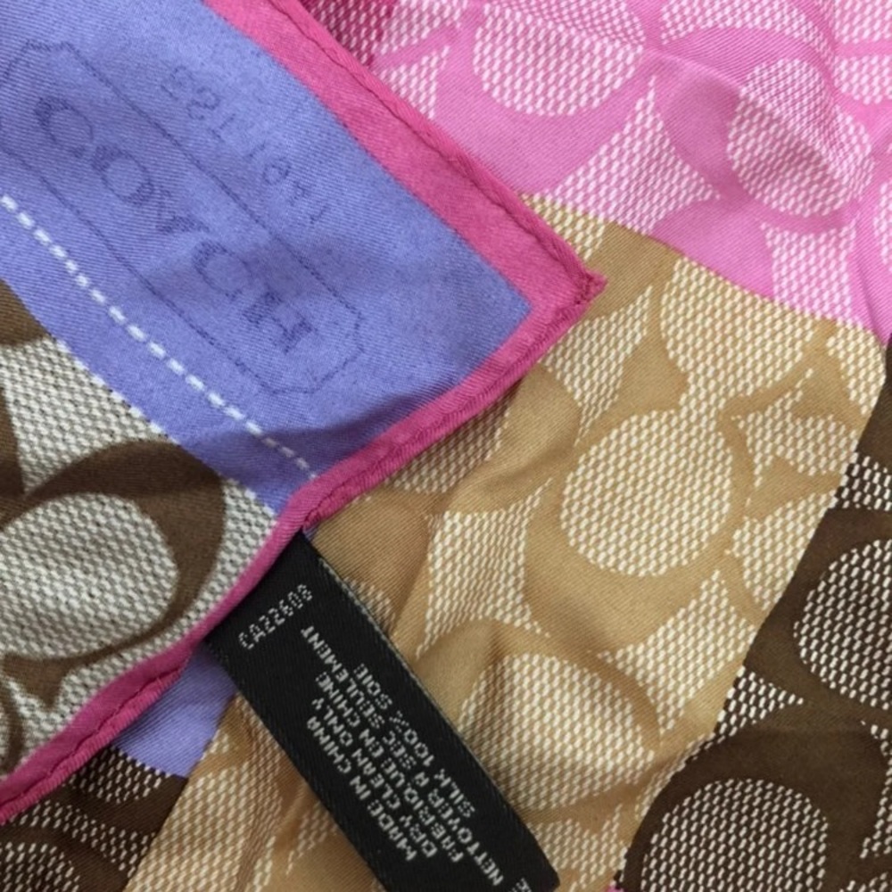 Coach Patchwork 100% Silk Scarf - image 4